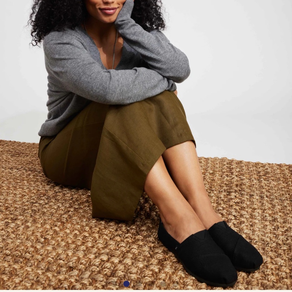 Toms Black Canvas Loafers